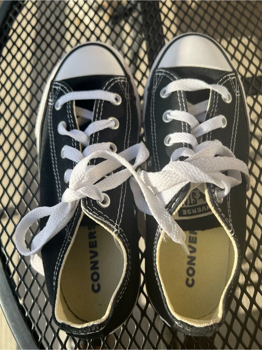 Converse Kids Black Canvas Low-Top Sneakers with White Trim